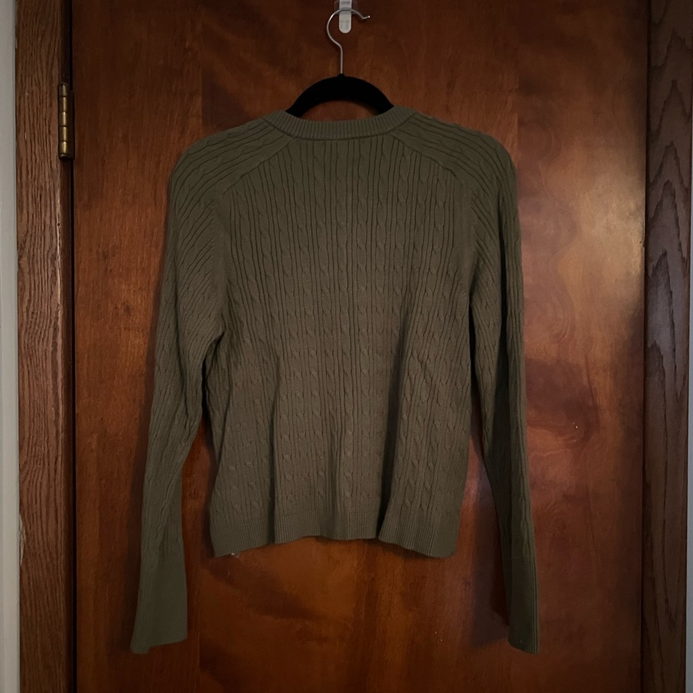 Free Assembly Olive Cable Knit Cardigan - Picture 2 of 3
